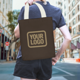 Custom Brown Khaki Canvas Tote Bag