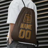 Custom Brown Khaki Drawstring Bag