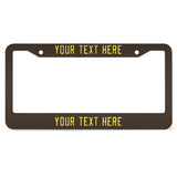 Custom Brown Light Yellow License Plate Frame