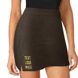 Custom Brown Light Yellow A-Line Skort
