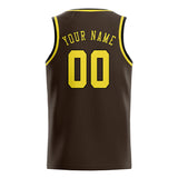 Custom Brown & Light Yellow Colors Design Sports Basketball Jersey