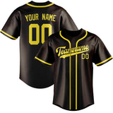 Custom Brown & Light Yellow Colors Design Sports Baseball Jersey