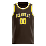 Custom Brown & Light Yellow Colors Design Sports Basketball Jersey