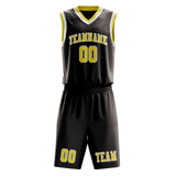 Custom Brown Light Yellow Basketball Set
