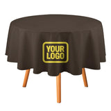Custom Brown Light Yellow Round Table Cloth
