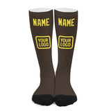 Custom Brown Light Yellow Knee-High Sock