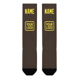 Custom Brown Light Yellow Knee-High Sock