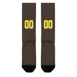 Custom Brown Light Yellow Knee-High Sock