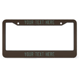 Custom Brown Blue Green License Plate Frame