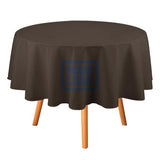 Custom Brown Blue Round Table Cloth