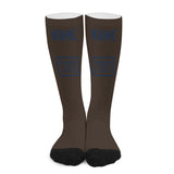 Custom Brown Blue Knee-High Sock