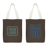 Custom Brown Blue Canvas Tote Bag