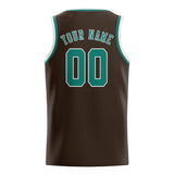 Custom Brown & Blue Green Colors Design Sports Basketball Jersey