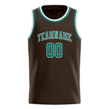 Custom Brown & Blue Green Colors Design Sports Basketball Jersey