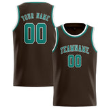 Custom Brown & Blue Green Colors Design Sports Basketball Jersey