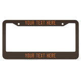 Custom Brown Orange License Plate Frame