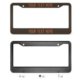 Custom Brown Orange License Plate Frame