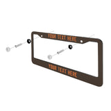 Custom Brown Orange License Plate Frame