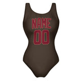 Custom Brown Crimson Red Swimsuit