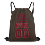 Custom Brown Crimson Red Drawstring Bag