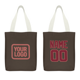 Custom Brown Crimson Red Canvas Tote Bag