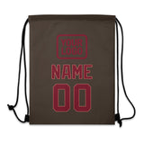 Custom Brown Crimson Red Drawstring Bag