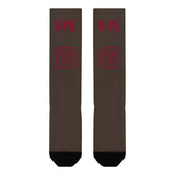 Custom Brown Crimson Red Knee-High Sock