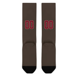 Custom Brown Crimson Red Knee-High Sock