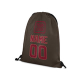 Custom Brown Crimson Red Drawstring Bag