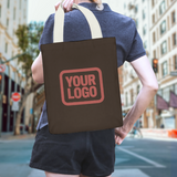 Custom Brown Crimson Red Canvas Tote Bag
