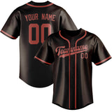 Custom Brown & Copper Rose Colors Design Sports Baseball Jersey