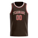 Custom Brown & Copper Rose Colors Design Sports Basketball Jersey