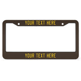 Custom Brown Gold License Plate Frame