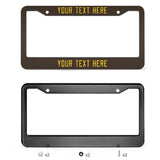 Custom Brown Gold License Plate Frame
