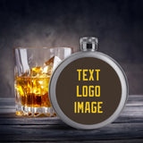 Custom Brown Gold Hip Flask