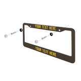 Custom Brown Gold License Plate Frame