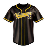 Custom Brown & Gold Colors Design Sports Baseball Jersey