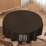 Custom Brown White Round Table Cloth
