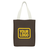 Custom Brown White Canvas Tote Bag