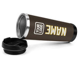 Custom Brown White Stainless Steel Water Cup