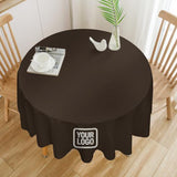 Custom Brown White Round Table Cloth