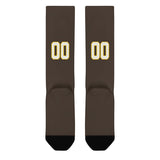 Custom Brown White Knee-High Sock