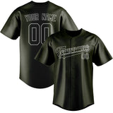 Custom Olive & White Colors Design Sports Baseball Jersey