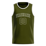 Custom Olive & Olive Colors Design Sports Basketball Jersey