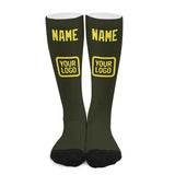 Custom Olive Light Yellow Knee-High Sock