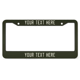 Custom Olive Cream License Plate Frame