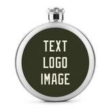 Custom Olive Cream Hip Flask