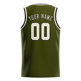 Custom Olive & Cream Colors Design Sports Basketball Jersey