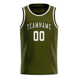 Custom Olive & Cream Colors Design Sports Basketball Jersey