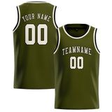 Custom Olive & Cream Colors Design Sports Basketball Jersey